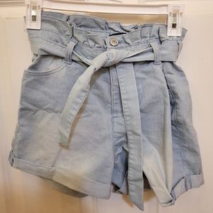 Wide leg jean shorts